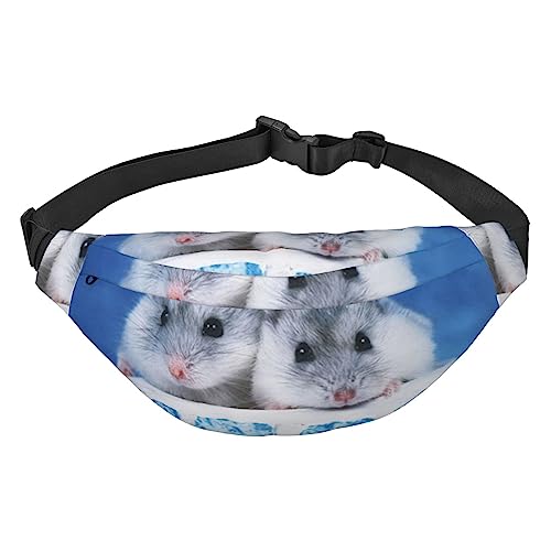 Hamster-bedruckte Bauchtaschen für Herren und Damen, wasserdicht, modisch, Wandern, Hüfttasche, große Umhängetasche, für Sport, Laufen, Reisen, Schwarz , Einheitsgröße von TOMPPY