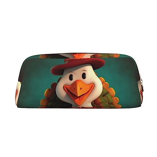 Happy Thanksgiving Truthahn Bedrucktes Federmäppchen Stand Up Pencil Pouch Kleine Bleistifthalter Fall Schreibwaren Organizer Make-up-Tasche mit Reißverschluss, gold, Einheitsgröße, Make-up-Tasche von TOMPPY