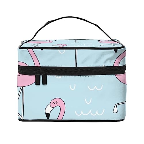 Kosmetiktasche mit Flamingo-Muster, Make-up-Tasche, Reise-Kosmetiktaschen für Damen, Kulturbeutel, Flamingo-Muster, Einheitsgröße von TOMPPY