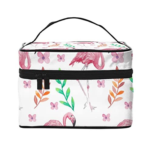 Kosmetiktasche mit Flamingo-Muster, Make-up-Tasche, Reise-Kosmetiktaschen für Damen, Kulturbeutel, Flamingo Vögel Muster, Einheitsgröße von TOMPPY