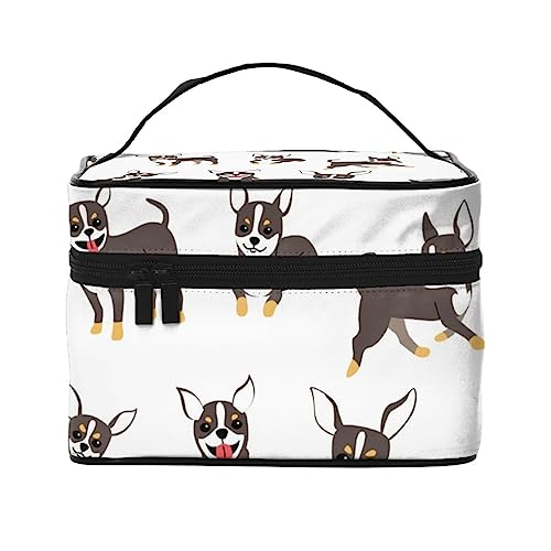 Kosmetiktasche mit Hundepfotenknochen, Make-up-Tasche, Reise-Kosmetiktaschen für Damen, Kulturbeutel, Hund Chihuahua Muster, Einheitsgröße von TOMPPY