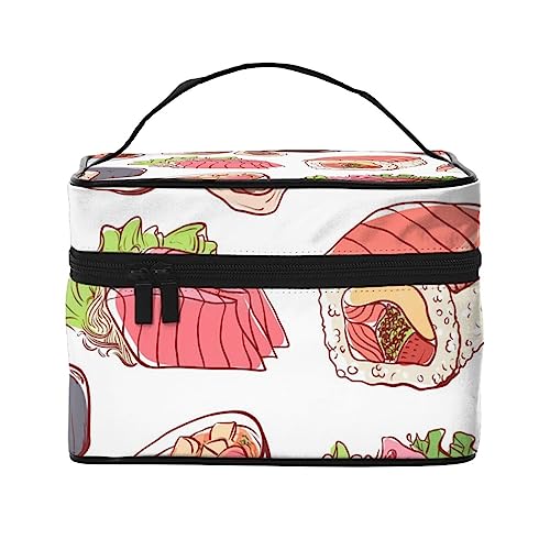 Kosmetiktasche mit Koi-Fisch-Muster, Make-up-Tasche, Reise-Kosmetiktaschen für Damen, Kulturbeutel, Japanische Küche Muster, Einheitsgröße von TOMPPY