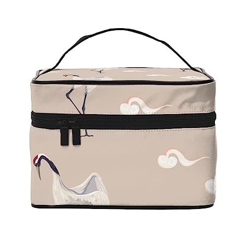 Kosmetiktasche mit niedlichem Hasen-Muster, Make-up-Tasche, Reise-Kosmetiktaschen für Damen, Kulturbeutel, Kräne Muster, Einheitsgröße von TOMPPY