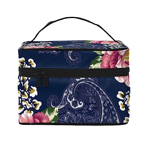 Lily Flowers Botanische Kosmetiktasche Make-up-Tasche Reise Kosmetiktaschen für Frauen Kulturbeutel, Leopard Paisley und Blume, Einheitsgröße von TOMPPY