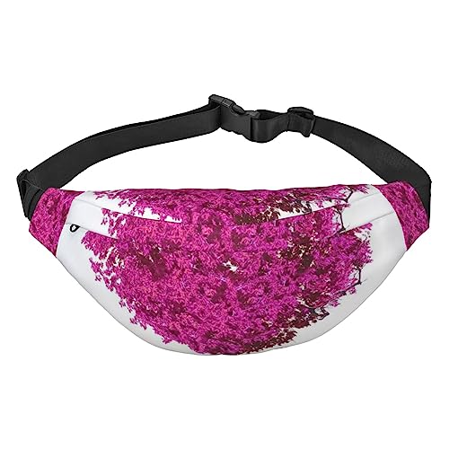 Love Heart Shape Maple Tree Printed Fanny Packs For Men Women Waterproof Fashion Hiking Waist Bag Large Crossbody Chest Bag For Sports Running Traveling, Black, One Size, Schwarz , Einheitsgröße von TOMPPY