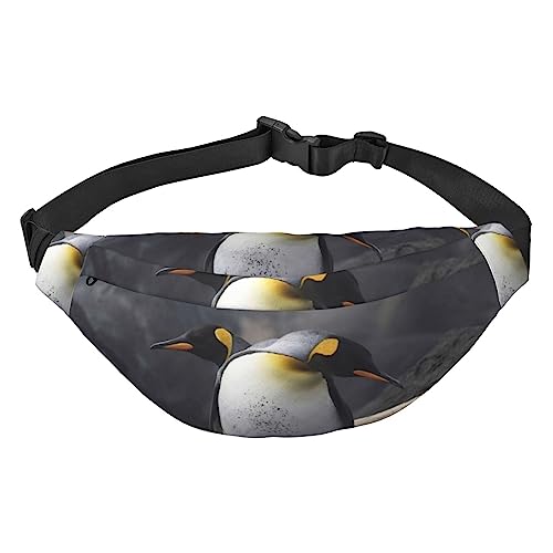 Lustige Pinguine bedruckte Bauchtaschen für Männer und Frauen, wasserdicht, modisch, Wandern, Hüfttasche für Sport, Laufen, Reisen, Schwarz , Einheitsgröße von TOMPPY