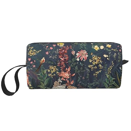 Make-up-Tasche Für Frauen Blumen Vögel Gedruckt Große Kapazität Kosmetiktaschen Tragbare Kulturbeutel Reise Aufbewahrung, Weiß, Einheitsgröße, weiß, Einheitsgröße von TOMPPY