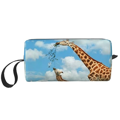 Make-up-Tasche für Damen, Giraffe, bedruckt, große Kapazität, Kosmetiktaschen, tragbare Kulturtasche, Reise-Aufbewahrung, weiß, Einheitsgröße, weiß, Einheitsgröße von TOMPPY