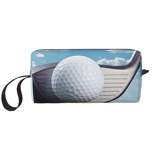 Make-up-Tasche für Damen, Golfschläger, bedruckt, große Kapazität, Kosmetiktaschen, tragbare Kulturtasche, Reise-Aufbewahrung, weiß, Einheitsgröße, weiß, Einheitsgröße von TOMPPY