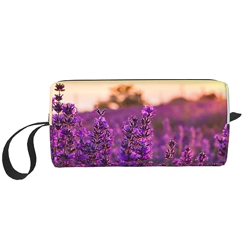 Make-up-Tasche für Damen, Lavendel, bedruckt, große Kapazität, Kosmetiktaschen, tragbare Kulturtasche, Reise-Aufbewahrung, weiß, Einheitsgröße, weiß, Einheitsgröße von TOMPPY