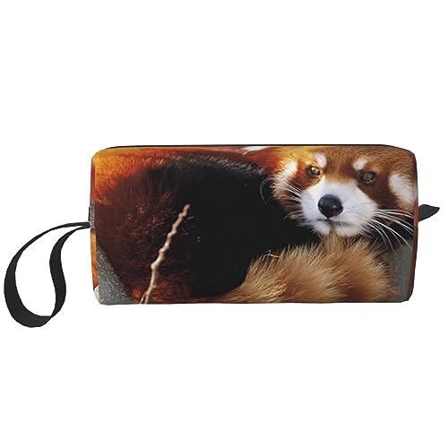 Make-up-Tasche für Damen, roter Panda-Druck, große Kapazität, Kosmetiktaschen, tragbare Kulturtasche, Reise-Aufbewahrung, weiß, Einheitsgröße, weiß, Einheitsgröße von TOMPPY