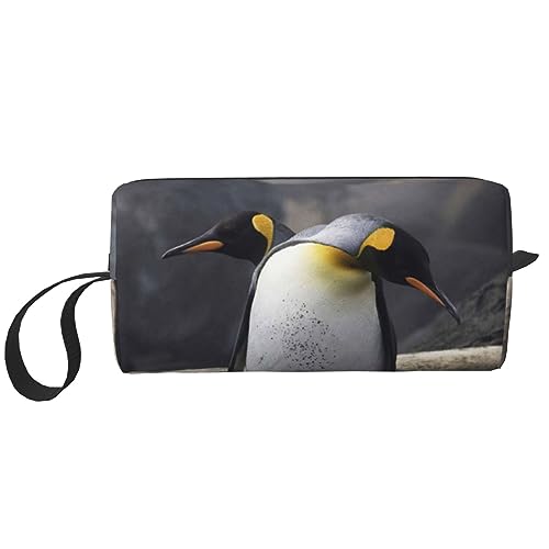 Make-up-Tasche für Frauen, lustige Pinguine, bedruckt, große Kapazität, Kosmetiktaschen, tragbare Kulturtasche, Reise-Aufbewahrung, weiß, Einheitsgröße, weiß, Einheitsgröße von TOMPPY