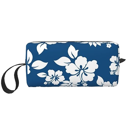 Make-up-Tasche für Frauen Hawaii Blume Gedruckt Große Kapazität Kosmetiktaschen Tragbare Kulturbeutel Reise Aufbewahrung, Weiß, Einheitsgröße, weiß, Einheitsgröße von TOMPPY