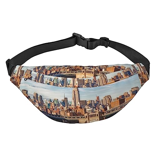 New York City bedruckte Bauchtaschen für Männer und Frauen, wasserdicht, modisch, Wandern, Hüfttasche, große Crossbody-Brusttasche für Sport, Laufen, Reisen, Schwarz, Einheitsgröße, Schwarz , von TOMPPY