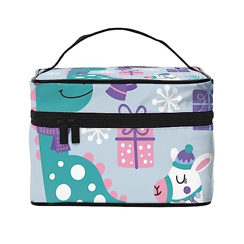 Niedliche Cartoon Regenbogen Seepferdchen Einhorn mit Seestern Kosmetiktasche Make-up Tasche Reise Kosmetiktaschen für Frauen Kulturbeutel, Weihnachten Winter Tiere Faultier Lama Flamingo Dinosaurier und Einhorn, Einheitsgröße von TOMPPY