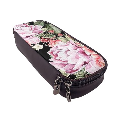 Pencil Case Pier Printed Big Capacity Pencil Case Pencil Pouch Simple Stationery Organizer for Office Travel Holder Box, Pfingstrose Blumen Rose, Einheitsgröße, Make-up-Tasche von TOMPPY