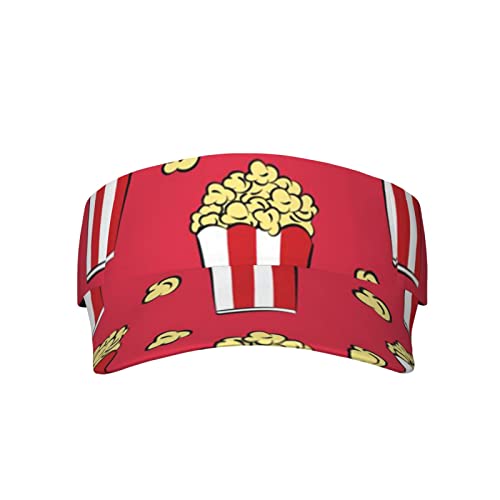 Popcorn Print Bedruckte Sport Sonnenblende Hüte, Verstellbare Leere Top Baseball Sonnenkappe Golf Tennis Visier für Männer Frauen Schwarz Einheitsgröße, Schwarz, EinheitsgröÃŸe von TOMPPY