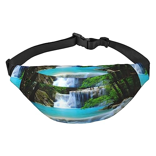 Rainforest bedruckte Bauchtaschen für Herren und Damen, wasserdicht, modisch, Wandern, Hüfttasche für Sport, Laufen, Reisen, Schwarz , Einheitsgröße von TOMPPY