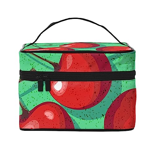 Red Hot Chili Peppers Kosmetiktasche Make-up-Tasche Reise Kosmetiktaschen für Frauen Kulturbeutel, Rot Kirschen, Einheitsgröße von TOMPPY