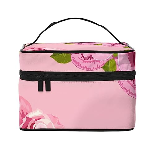 Rosa Lotus Kosmetiktasche Make-up Tasche Reise Kosmetiktaschen für Frauen Kulturbeutel, Rosa Blüten, Einheitsgröße von TOMPPY