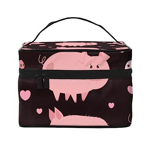 Rosa Lotus Kosmetiktasche Make-up Tasche Reise Kosmetiktaschen für Frauen Kulturbeutel, Rosa kleines Schwein, Einheitsgröße von TOMPPY