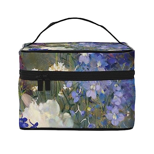 Schöne Plam Tree mit roten Blumen Kosmetiktasche Make-up Tasche Reise Kosmetiktaschen für Frauen Kulturbeutel, Schöner Rittersporn, Einheitsgröße von TOMPPY