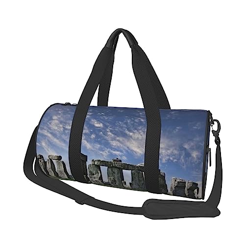 Sky And Stone bedruckte Sporttasche Sporttasche Turnbeutel Weekender Reisetasche Sport Gym Bag für Workout Übernachtung Reisegepäck Damen Herren, Schwarz, Einheitsgröße, Schwarz , Einheitsgröße von TOMPPY