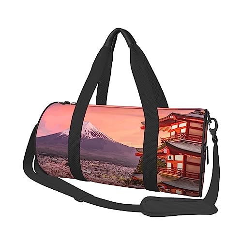 Snowy Mountain bedruckte Sporttasche Sporttasche Turnbeutel Weekender Reisetasche Sport Gym Bag für Workout Übernachtung Reisegepäck Damen Herren, Schwarz, Einheitsgröße, Schwarz , Einheitsgröße von TOMPPY