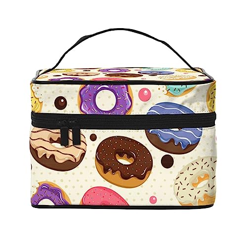 Süße Donuts Kosmetiktasche Make-up-Tasche Reise Kosmetiktaschen für Frauen Kulturbeutel, Niedliche Donuts, Einheitsgröße von TOMPPY