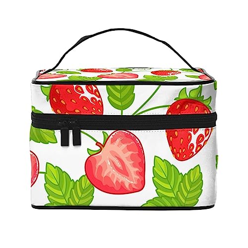 Sunflowers Kosmetiktasche Make-up-Tasche Reise Kosmetiktaschen für Frauen Kulturbeutel, Sommer Obst Erdbeeren, Einheitsgröße von TOMPPY