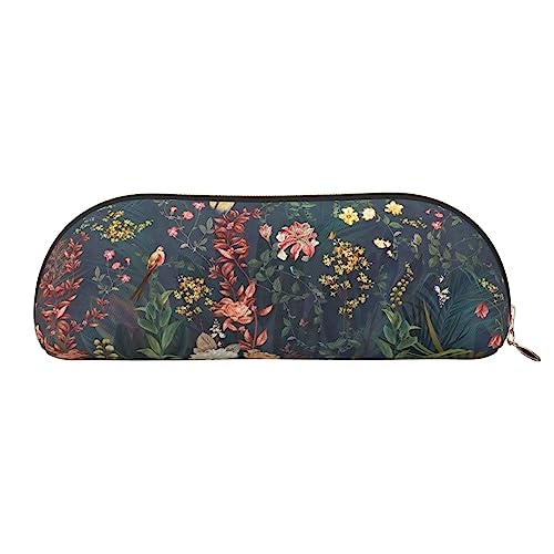 TOMPPY Blumen Vögel Gedruckt Bleistift Fall Stehen Bis Bleistift Beutel Kleine Bleistift Halter Fall Schreibwaren Organizer Make-up Tasche Mit Reißverschluss, gold, Einheitsgröße, modisch von TOMPPY