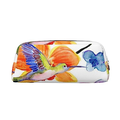 TOMPPY Blumen Vögel Gedruckt Bleistift Fall Stehen Bis Bleistift Beutel Kleine Bleistift Halter Fall Schreibwaren Organizer Make-up Tasche Mit Reißverschluss, silber, Einheitsgröße, modisch von TOMPPY