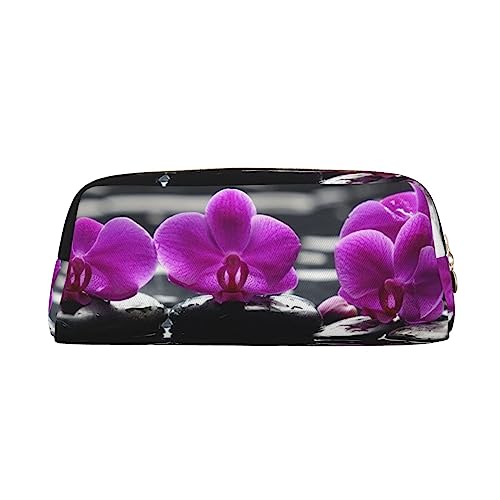 TOMPPY Blumen im Spa Bedrucktes Federmäppchen Stehen Bleistift Tasche Kleine Bleistifthalter Fall Schreibwaren Organizer Make-up Tasche mit Reißverschluss, gold, Einheitsgröße, Make-up-Tasche von TOMPPY