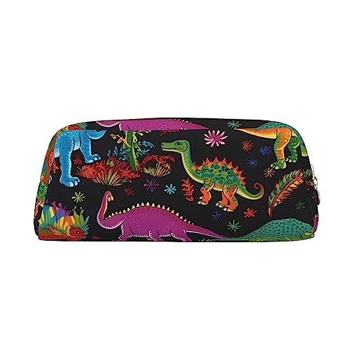 TOMPPY Cartoon Dinosaurier Gedruckt Bleistift Fall Stehen Bis Bleistift Beutel Kleine Bleistift Halter Fall Schreibwaren Organizer Make-up Tasche Mit Reißverschluss Schließung, gold, Einheitsgröße, von TOMPPY