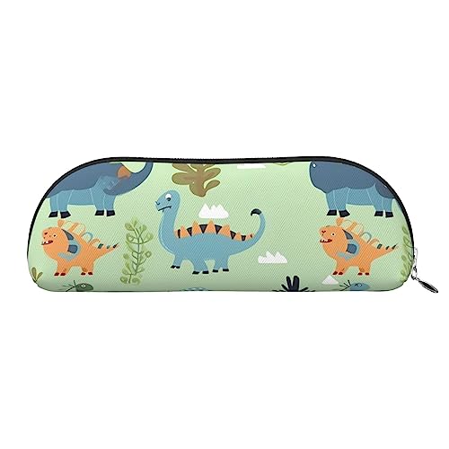 TOMPPY Dinosaurier-Muster gedruckt Bleistift Fall Stand Up Bleistift Beutel Kleine Bleistifthalter Fall Schreibwaren Organizer Make-up Tasche mit Reißverschluss, silber, Einheitsgröße, Make-up-Tasche von TOMPPY