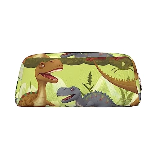 TOMPPY Dinosaurs Printed Pencil Case Stand Up Pencil Pouch Small Pencil Holder Case Stationery Organizer Makeup Bag With Zipper Closure, gold, Einheitsgröße, modisch von TOMPPY