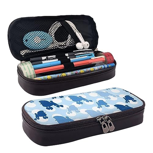 TOMPPY Federmäppchen für Mädchen und Jungen, blau, Volleyball, bedruckt, große Kapazität, Federmäppchen, Schule, Schreibwaren, Organizer, Make-up-Kosmetiktasche für Kinder, Frauen, Männer, von TOMPPY