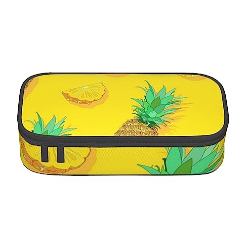 TOMPPY Gelbe Ananas Gedruckt Bleistift Fall Große Kapazität Bleistift Tasche Tragbare Bleistift Tasche Büro Schreibwaren Organizer, gelb, Einheitsgröße, Tragbar, einfach, Reisen, einzigartig von TOMPPY