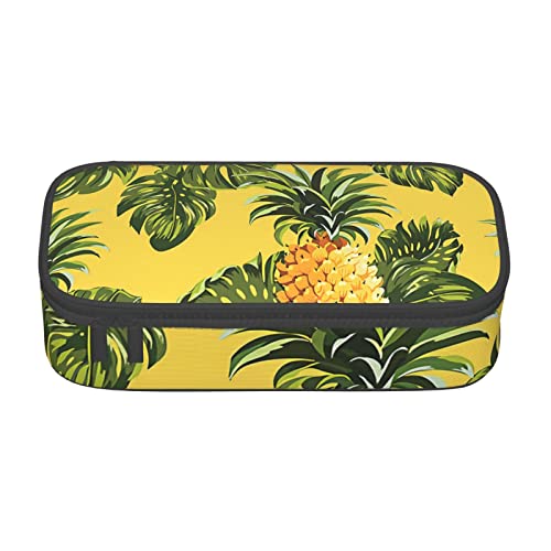 TOMPPY Gelbe Ananas Gedruckt Bleistift Fall Große Kapazität Bleistift Tasche Tragbare Bleistift Tasche Büro Schreibwaren Organizer, gelb, Einheitsgröße, Tragbar, einfach, Reisen, einzigartig von TOMPPY