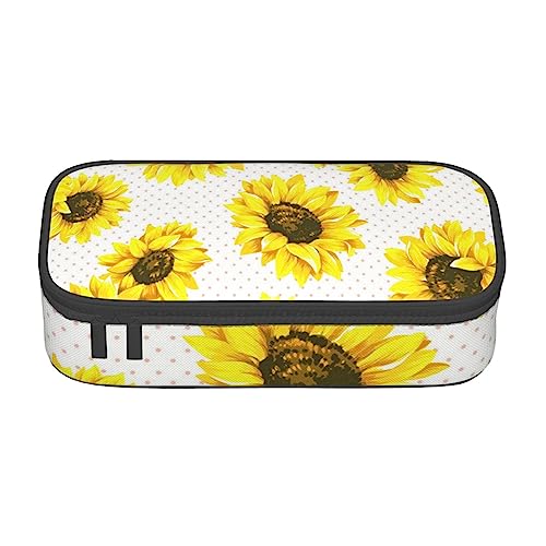 TOMPPY Gelbe Sonnenblume Gedruckt Bleistift Fall Große Kapazität Bleistift Tasche Tragbare Bleistift Tasche Büro Schreibwaren Organizer, gelb, Einheitsgröße, Tragbar, einfach, Reisen, einzigartig von TOMPPY