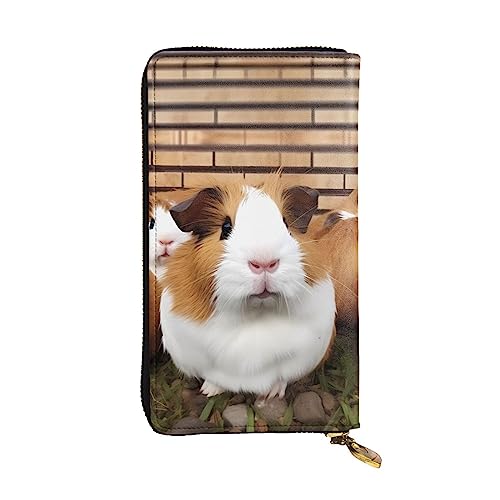 TOMPPY Guinea Pigs Printed Women Long Wallet Zip Around Wallet Clutch Purse Card Holder Organizer, Black, One Size, Schwarz , Einheitsgröße von TOMPPY