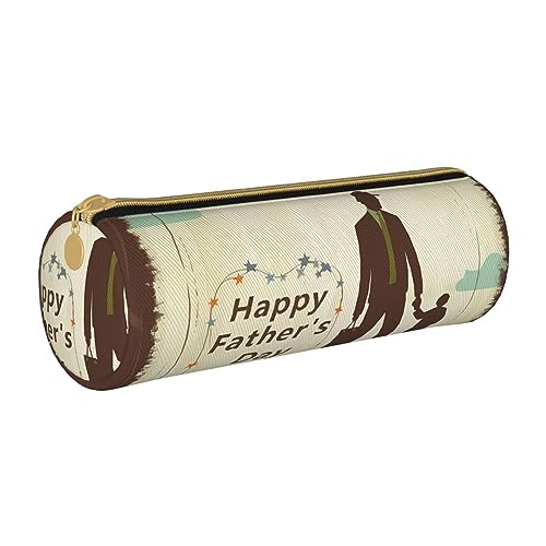 TOMPPY Happy Father's Day Bedrucktes Federmäppchen Leder Bleistift Tasche Tragbare Schreibwaren Organizer Bleistifthalter Make-up-Tasche Mit Reißverschluss, weiß, Einheitsgröße, modisch von TOMPPY