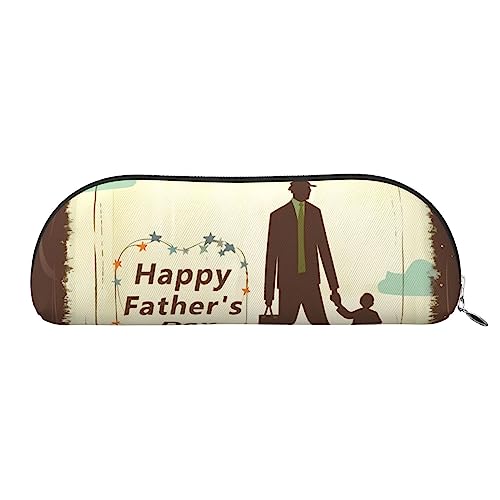 TOMPPY Happy Father's Day Bedrucktes Federmäppchen Stand Up Pencil Pouch Kleine Bleistifthalter Fall Schreibwaren Organizer Make-up-Tasche mit Reißverschluss, silber, Einheitsgröße, Make-up-Tasche von TOMPPY