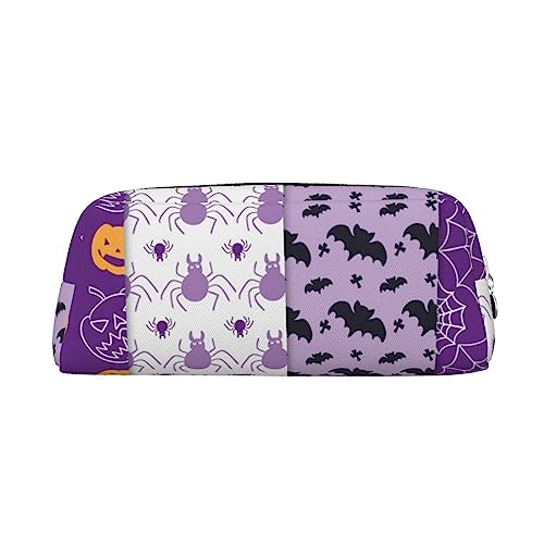 TOMPPY Happy Halloween Bedrucktes Federmäppchen Stand Up Bleistift Beutel Kleine Bleistifthalter Fall Schreibwaren Organizer Make-up Tasche Mit Reißverschluss, silber, Einheitsgröße, modisch von TOMPPY