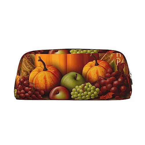 TOMPPY Happy Thanksgiving Bedrucktes Federmäppchen Stand Up Bleistift Beutel Kleine Bleistifthalter Fall Schreibwaren Organizer Make-up Tasche Mit Reißverschluss, silber, Einheitsgröße, modisch von TOMPPY