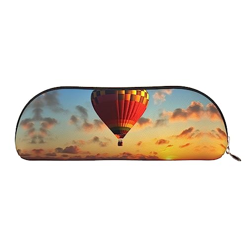 TOMPPY Heißluftballon Sonnenuntergang Gedruckt Bleistift Fall Stehen Bis Bleistift Beutel Kleine Bleistifthalter Fall Schreibwaren Organizer Make-up Tasche Mit Reißverschluss, gold, Einheitsgröße, von TOMPPY