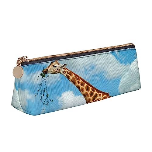 TOMPPY Herz Candy Gedruckt Bleistift Fall Leder Bleistift Tasche Tragbare Schreibwaren Organizer Bleistift Halter Make-up Tasche Mit Reißverschluss, giraffe, Einheitsgröße, modisch von TOMPPY