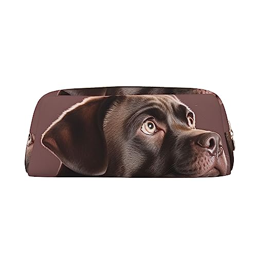 TOMPPY Hund Gedruckt Bleistift Fall Stand Up Bleistift Beutel Kleine Bleistift Halter Fall Schreibwaren Organizer Make-up Tasche mit Reißverschluss, gold, Einheitsgröße, Make-up-Tasche von TOMPPY