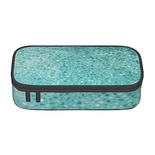 TOMPPY Kleine Punkt Fliesen Form Gedruckt Bleistift Fall Große Kapazität Bleistift Beutel Tragbare Bleistift Tasche Büro Schreibwaren Organizer, Schwarz , Einheitsgröße, Tragbar, einfach, Reisen, von TOMPPY