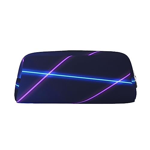 TOMPPY Laser Line Gedruckt Bleistift Fall Stehen Bis Bleistift Beutel Kleine Bleistift Halter Fall Schreibwaren Veranstalter Make-up Tasche Mit Reißverschluss, silber, Einheitsgröße, modisch von TOMPPY